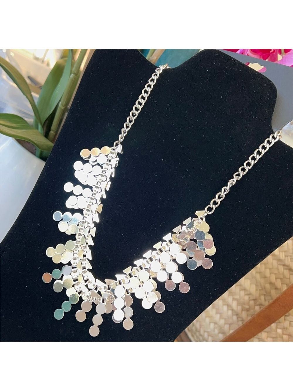 Gennaro Silver Starburst Bib Statement Necklace